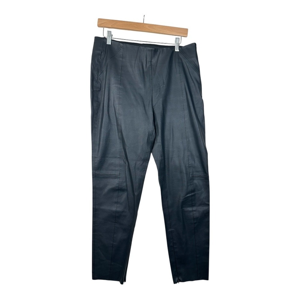 Zara Basic Faux Leather Side Zipper Pants size XL Black